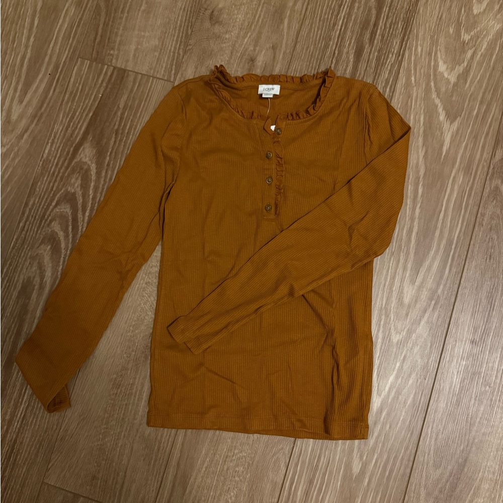 J. Crew Women's Long Sleeve Top - Rust Orange